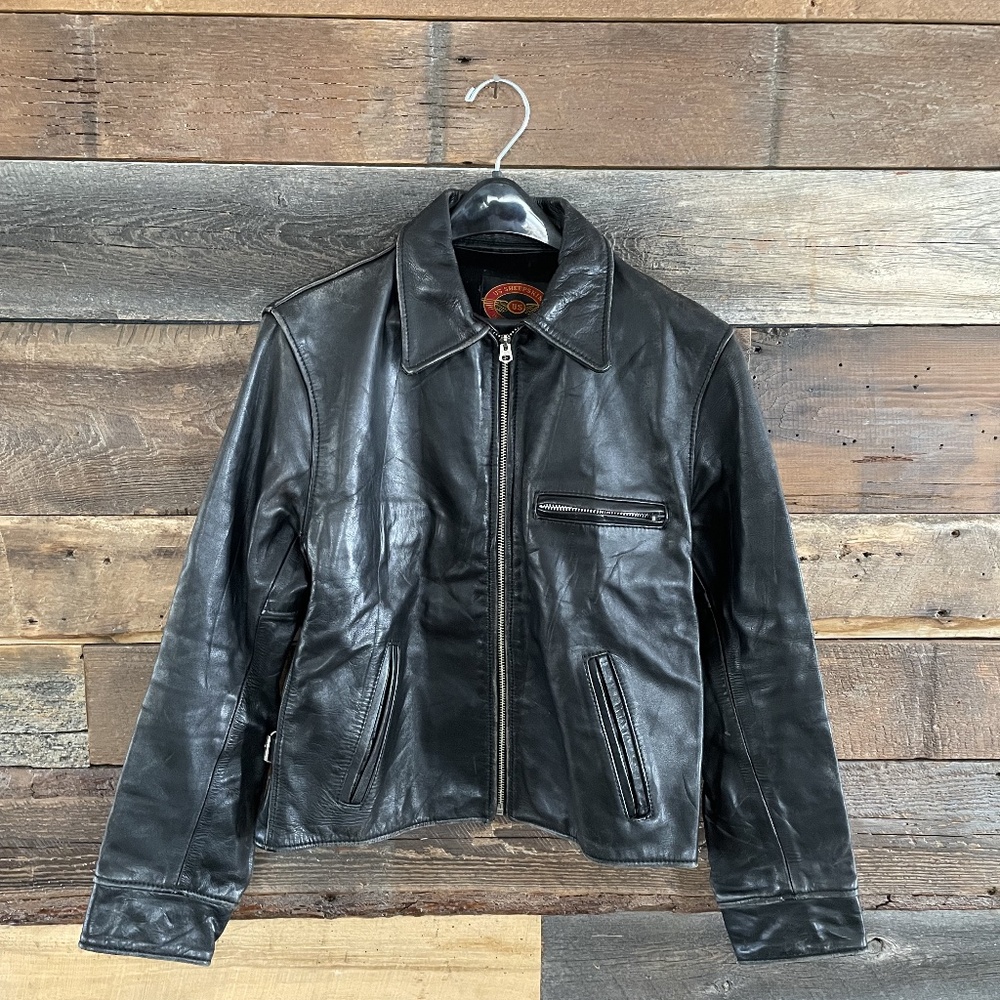Mens vintage US sheepskin leather jacket